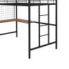Twin Metal Loft Bed with Desk and Metal Grid