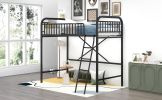 Twin Size Metal Loft Bed;  No Box Spring Needed