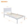 Wood Platform Bed Twin size Platform Bed with Headboard