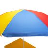 Kid Outdoor Picnic Table Set with Removable and Foldable Umbrella, Junior Activity Play Table with Bench, Multicolor