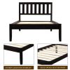 Wood Platform Bed with Headboard/Wood Slat Support,Twin