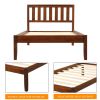 Wood Platform Bed with Headboard/Wood Slat Support,Twin