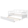 Twin Size Daybed Wood Bed with Twin Size Trundle