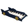 Twin Size Race Car-Shaped Platform Bed with Wheels