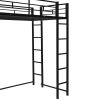 Twin Metal Loft Bed with 2 Shelves and one Desk