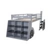 Twin Size Forklift Car-Shaped Loft Bed with Storage Shelves