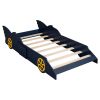 Twin Size Race Car-Shaped Platform Bed with Wheels