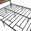 Metal and Wood Bed Frame with Headboard and Footboard ; Queen Size Platform Bed ; No Box Spring Needed;  Easy to Assemble