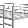 Twin Metal Loft Bed with 2 Shelves and one Desk